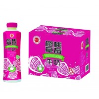 金登河樱桃草莓牛奶500ml，厂家批发，大量直发，售后无忧