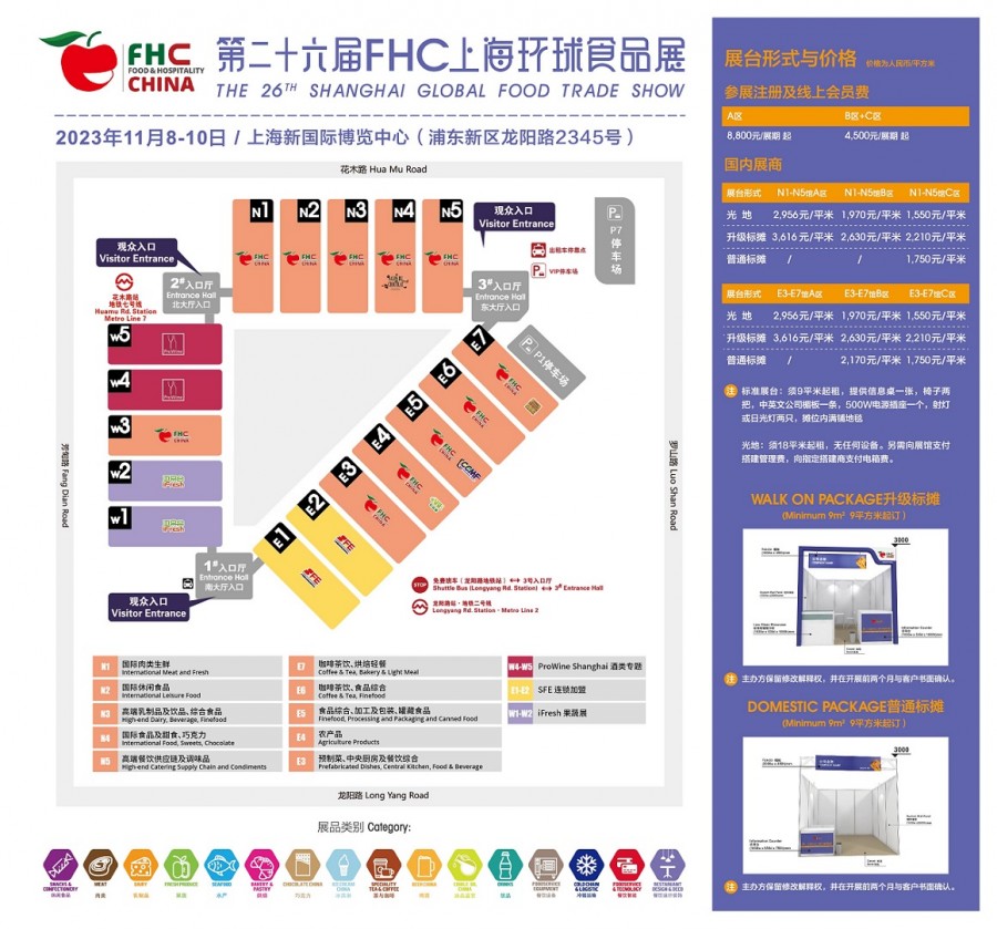 FHC2023环球食品展展馆分布图